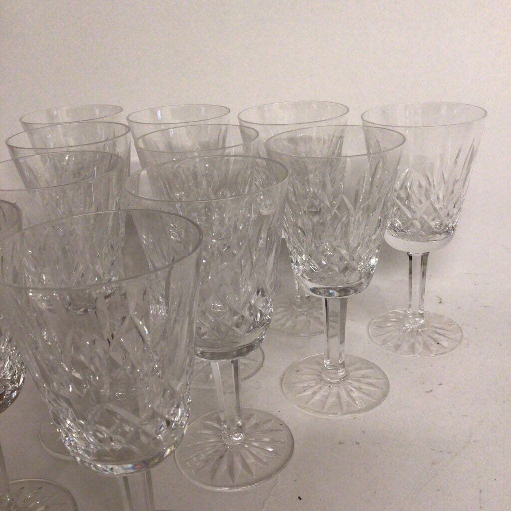 11 Waterford Lismore White Wine Glasses