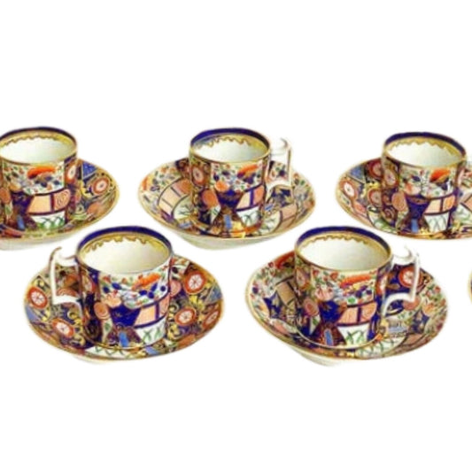 11pc. 19th C. Derby Imari Demitasse Cup and Saucer