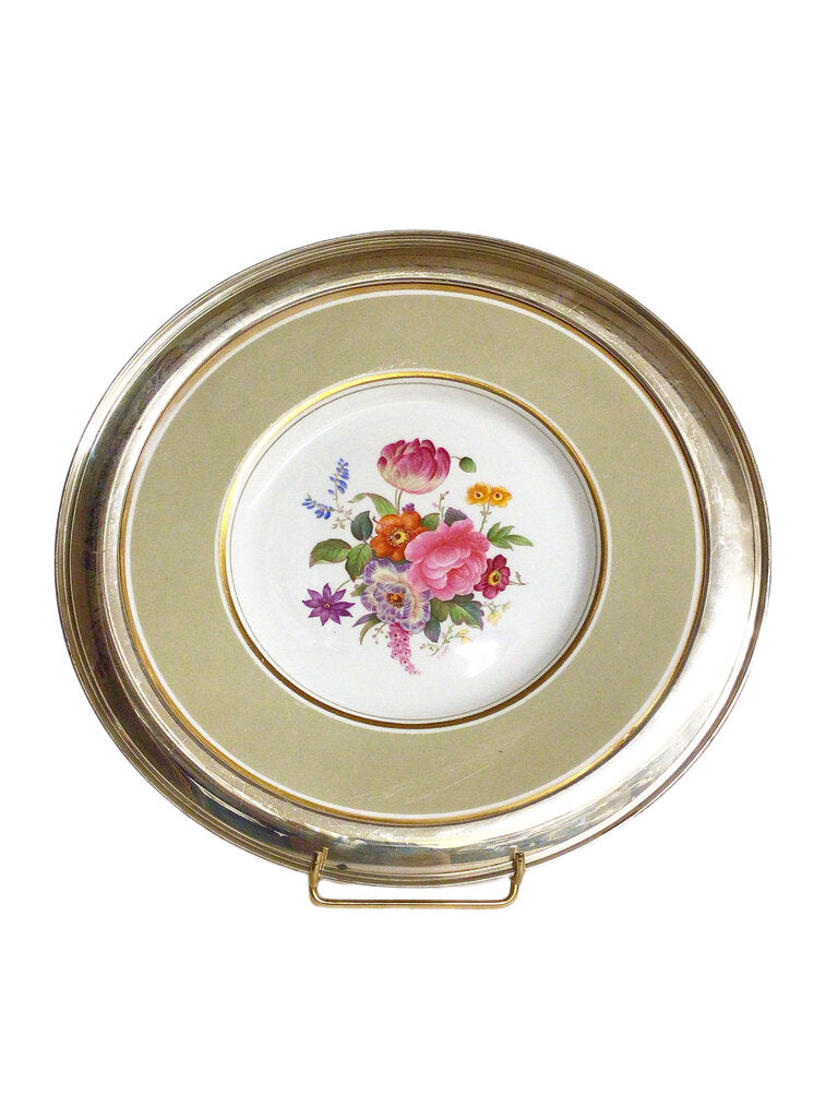 Spode & Shreve Porcelain & Sterling Charger