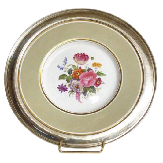 Spode & Shreve Porcelain & Sterling Charger