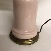 Pink Ceramic & Brass Table Lamp, Working