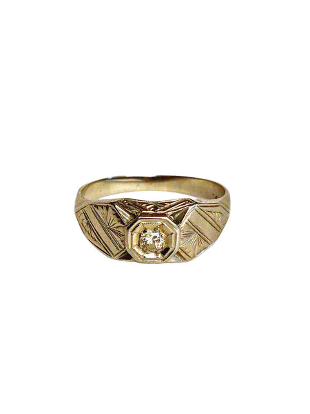18K White Gold & Old Cut Diamond Ring