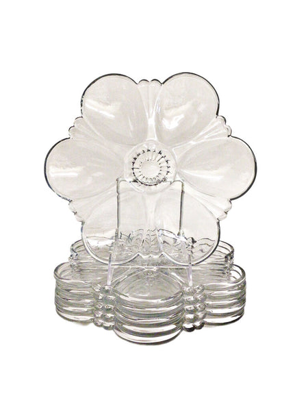 6 Glass Oyster Plates