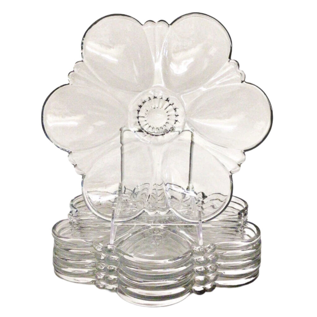 6 Glass Oyster Plates