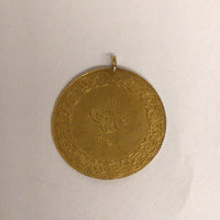 18Kt Gold Ottoman Coin Replica Pendant