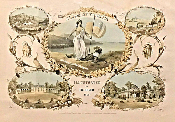 Edward Beyer, Frontis of Album of Virginia. Tinted Lithograph, 1858.