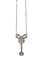 Belle Epoque Old Cut Diamond & 18Kt White Gold Pendant on Chain