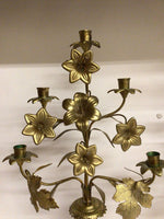 Pair/French-Style Brass Altar Candelabras