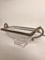 Crystal & Silverplated Cast Metal Centerpiece