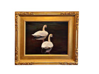 Tamara Callens, "Swans". Oil on Canvas.