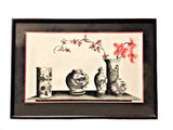 Chinoiserie Vases & Cherry Blossoms Lithograph