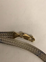 14Kt Yellow & White Gold Reversible Flat Necklace