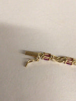 14Kt Yellow Gold & Ruby Link Bracelet