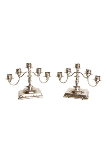 Pair/Spratling Silver 5-Light Candelabras, ca. 1940-4