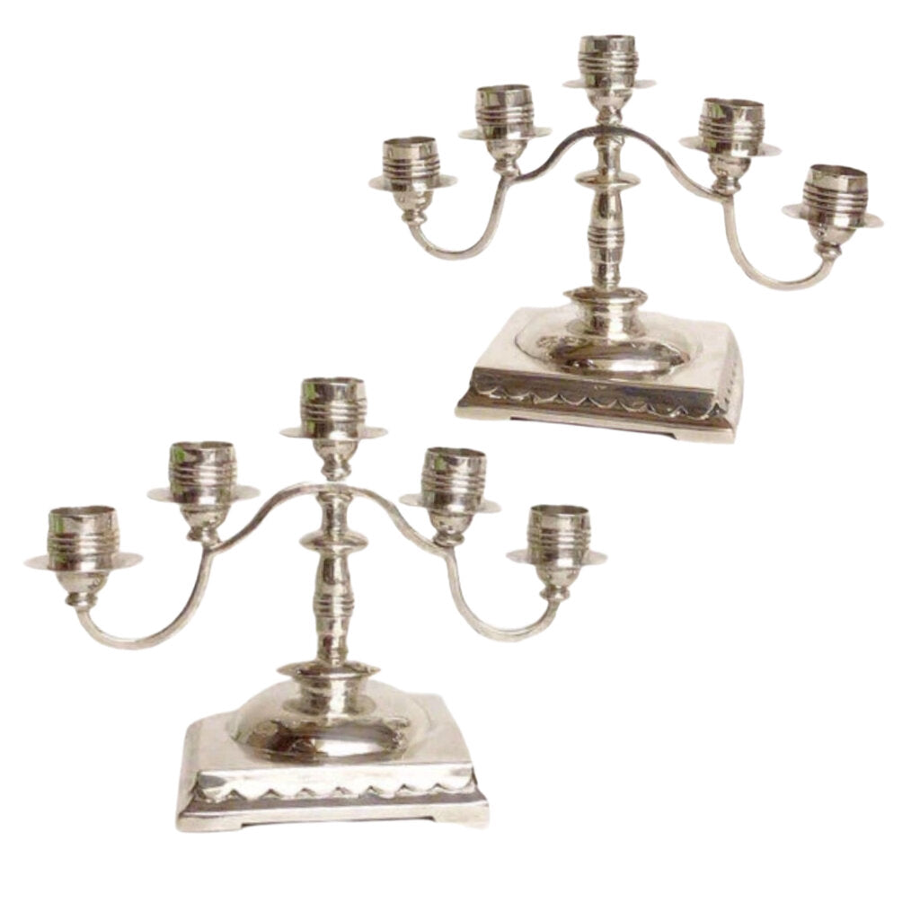 Pair/Spratling Silver 5-Light Candelabras, ca. 1940-4