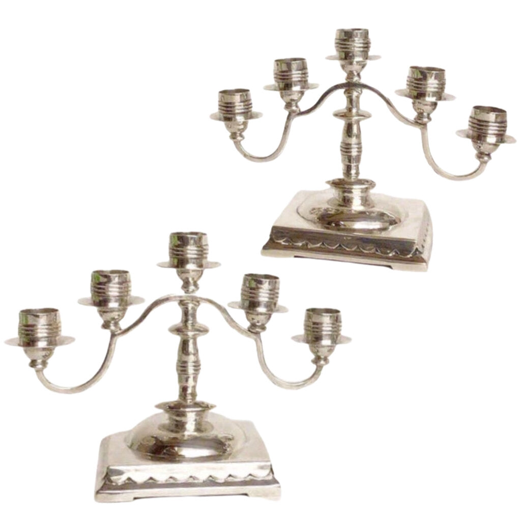 Pair/Spratling Silver 5-Light Candelabras, ca. 1940-4