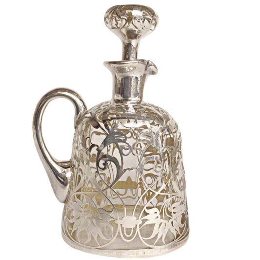 1915 Sterling Overlaid Ewer w/Stopper & Golf Dedication