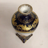 Royal Vienna Gilt Cobalt Porcelain Vase, Courting Couple