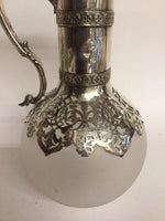 Silverplate Mask & Frosted Glass Claret Jug
