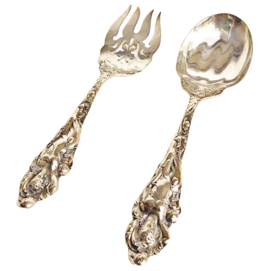 Reed & Barton "Love Disarmed" Sterling Salad Set, ca. 1899-1928