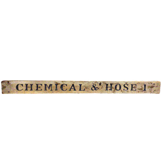 Antique Fire Engine Nameplate, "Chemical & Hose 1"