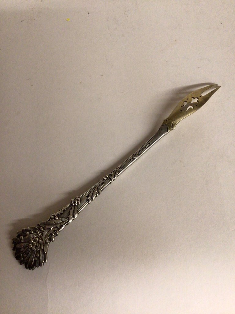 Tiffany "Holly" Sterling Olive Fork, ca. 1895