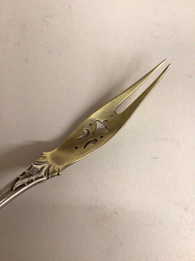 Tiffany "Holly" Sterling Olive Fork, ca. 1895