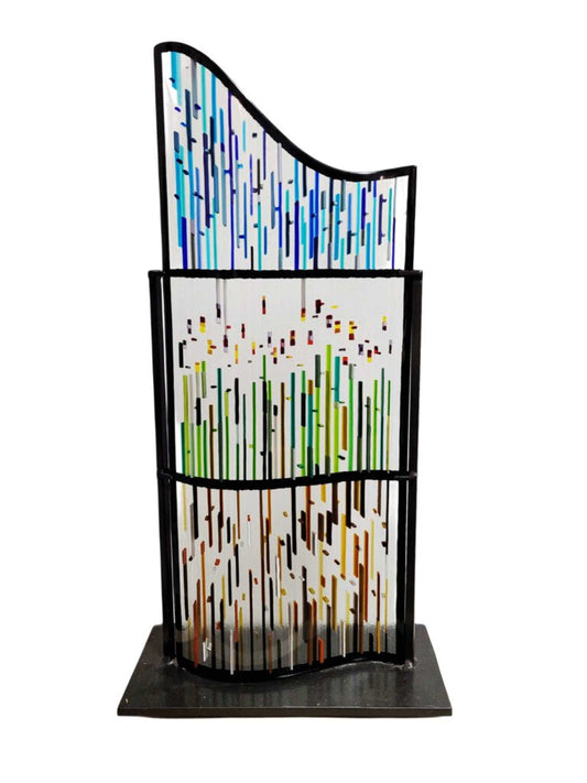 Ernest Porcelli Abstract Landscape Glass Sculpture