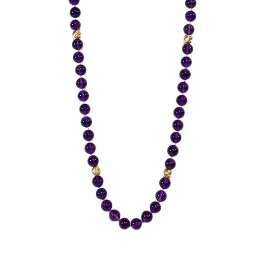 14K Yellow Gold & Amethyst Bead Necklace - Opportunity Shop DC