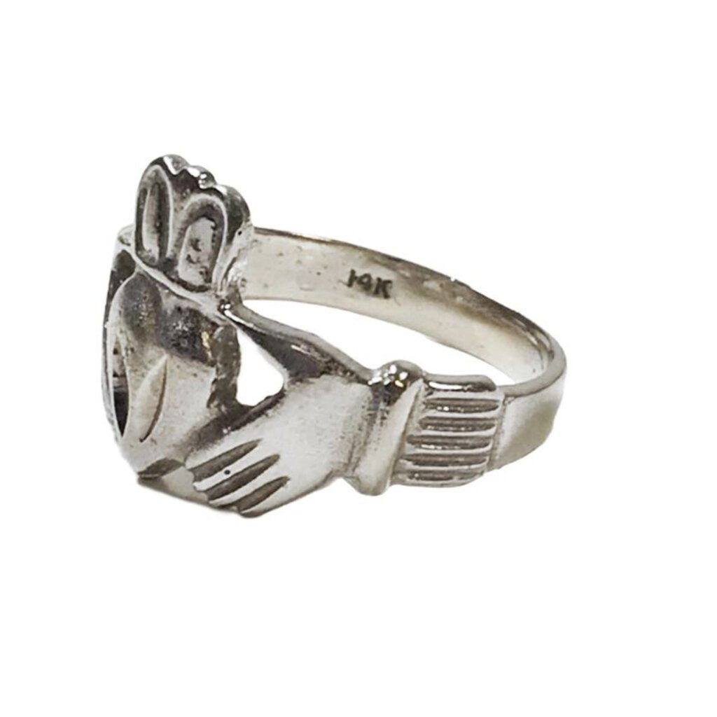 14Kt White Gold Claddagh Ring