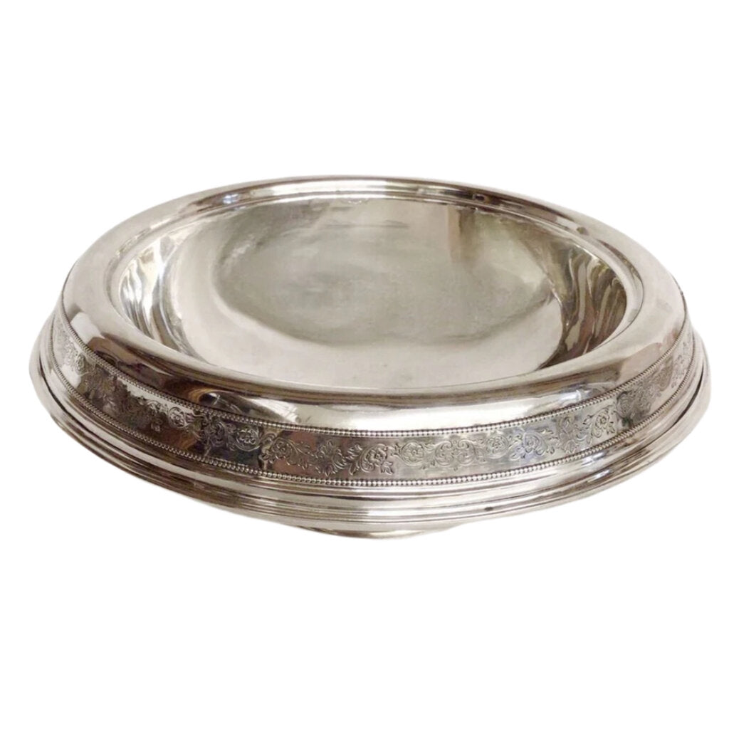 Whiting Sterling Centerpiece Bowl w/Botanical Engraving