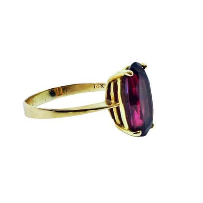 14Kt Ring w. Purple-Red Stone