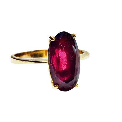 14Kt Ring w. Purple-Red Stone