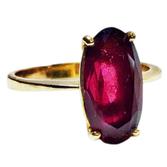 14Kt Ring w. Purple-Red Stone