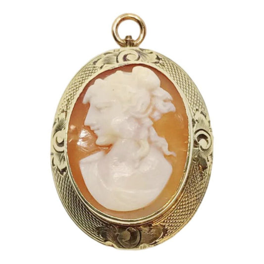 Shell Cameo Classical Profile Pendant/Brooch