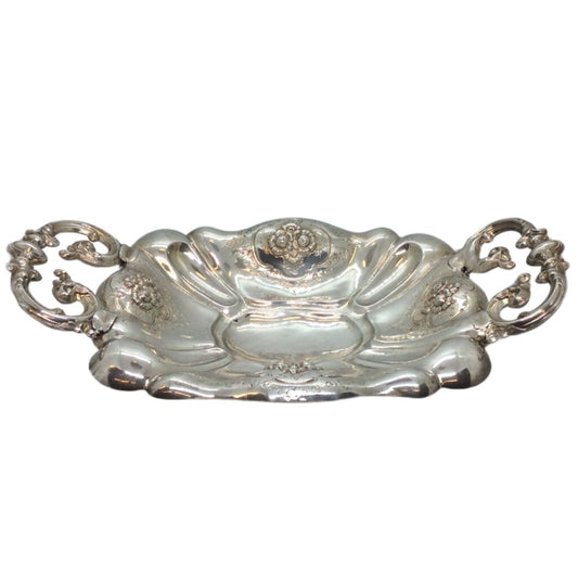 German .800 Silver Two-Handled Dish