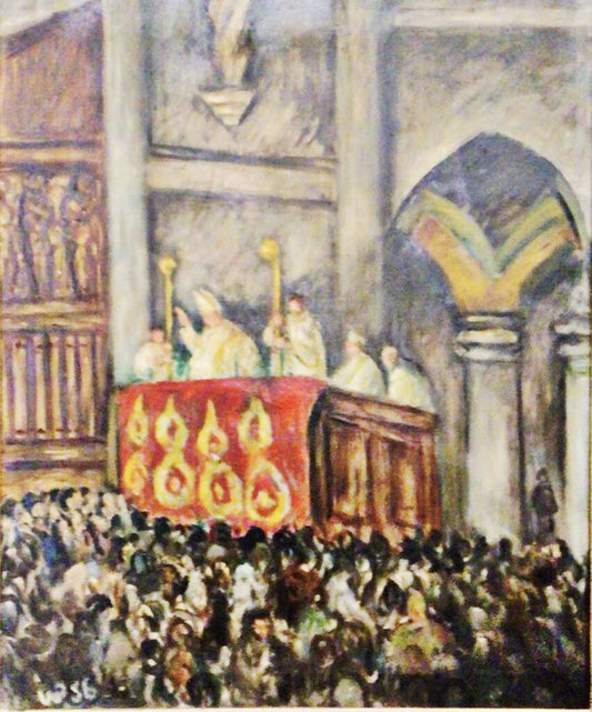 Waldo Pierce. Pope in Venice. Oil on Canvas