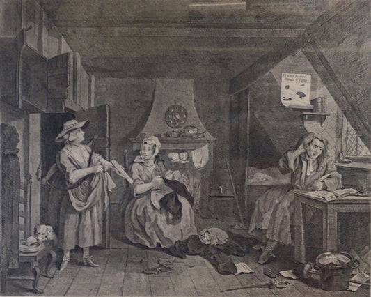 After William Hogarth. The Distrest Poet. Engraving