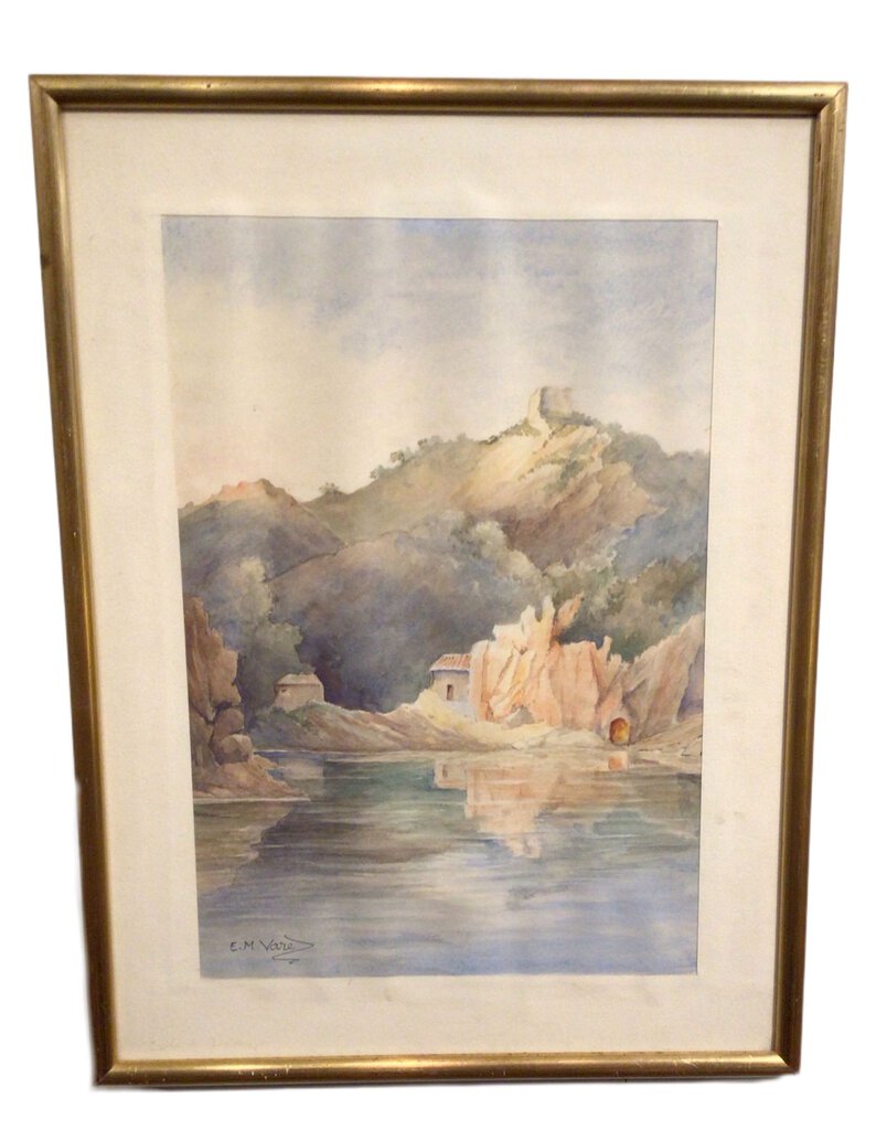 E.M. Vare, Island of Giannutri. Watercolor on Paper