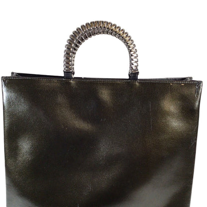 Metallic Gray LOEWE Spain Metal Handle Bag