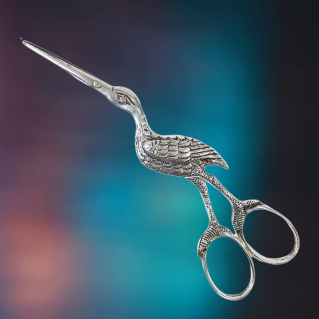 Dutch Silver Stork Embroidery Scissors