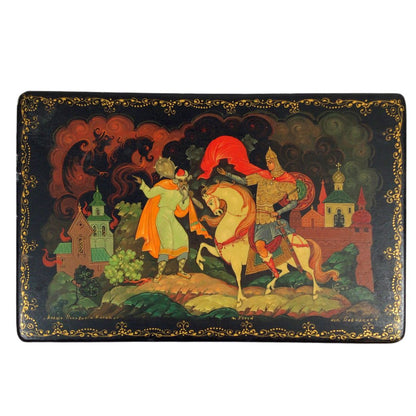 Babarkina, "Alyosha Popovich & Kalika". Kholui Lacquer Box.