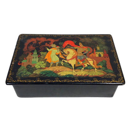 Babarkina, "Alyosha Popovich & Kalika". Kholui Lacquer Box.