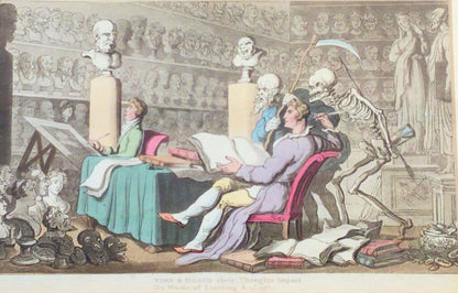 Rowlandson, "Time & Death...". Aquatint, 1815-6.