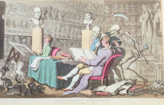 Rowlandson, "Time & Death...". Aquatint, 1815-6.