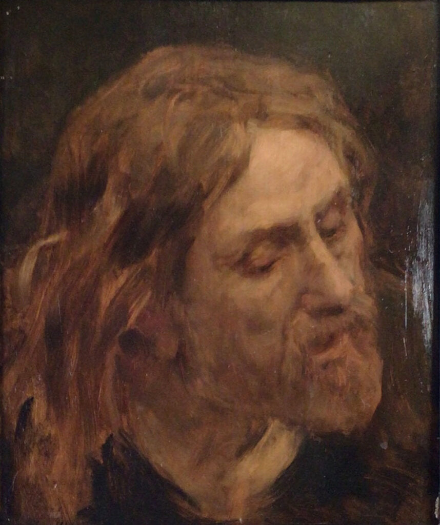 19th C. Portrait of Christ. Oil on Board