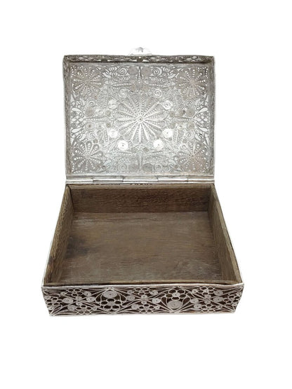 Chinese Filigree Sterling Silver Hinged Box