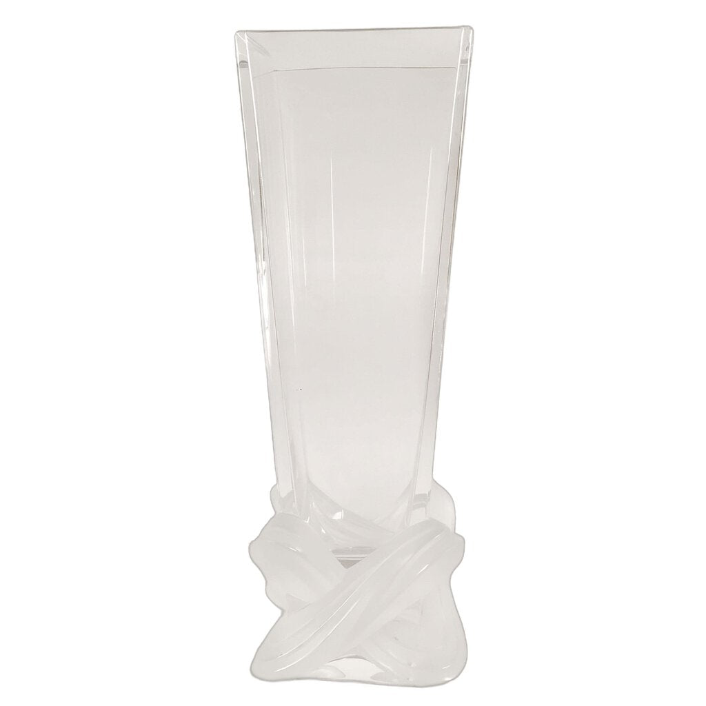 Lalique Lucas Pattern Molded Clear & Frosted Glass Vase