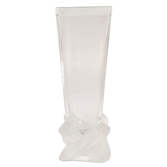 Lalique Lucas Pattern Molded Clear & Frosted Glass Vase