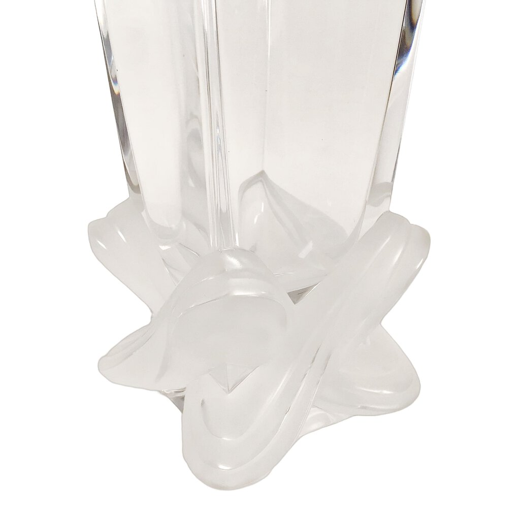 Lalique Lucas Pattern Molded Clear & Frosted Glass Vase